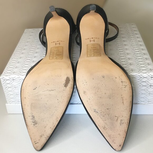 ＨＡＬＳＴＯＮ "London" Napa Leather Double Ankle Strap D'Orsay - Size 8.5 - Picture 10 of 13